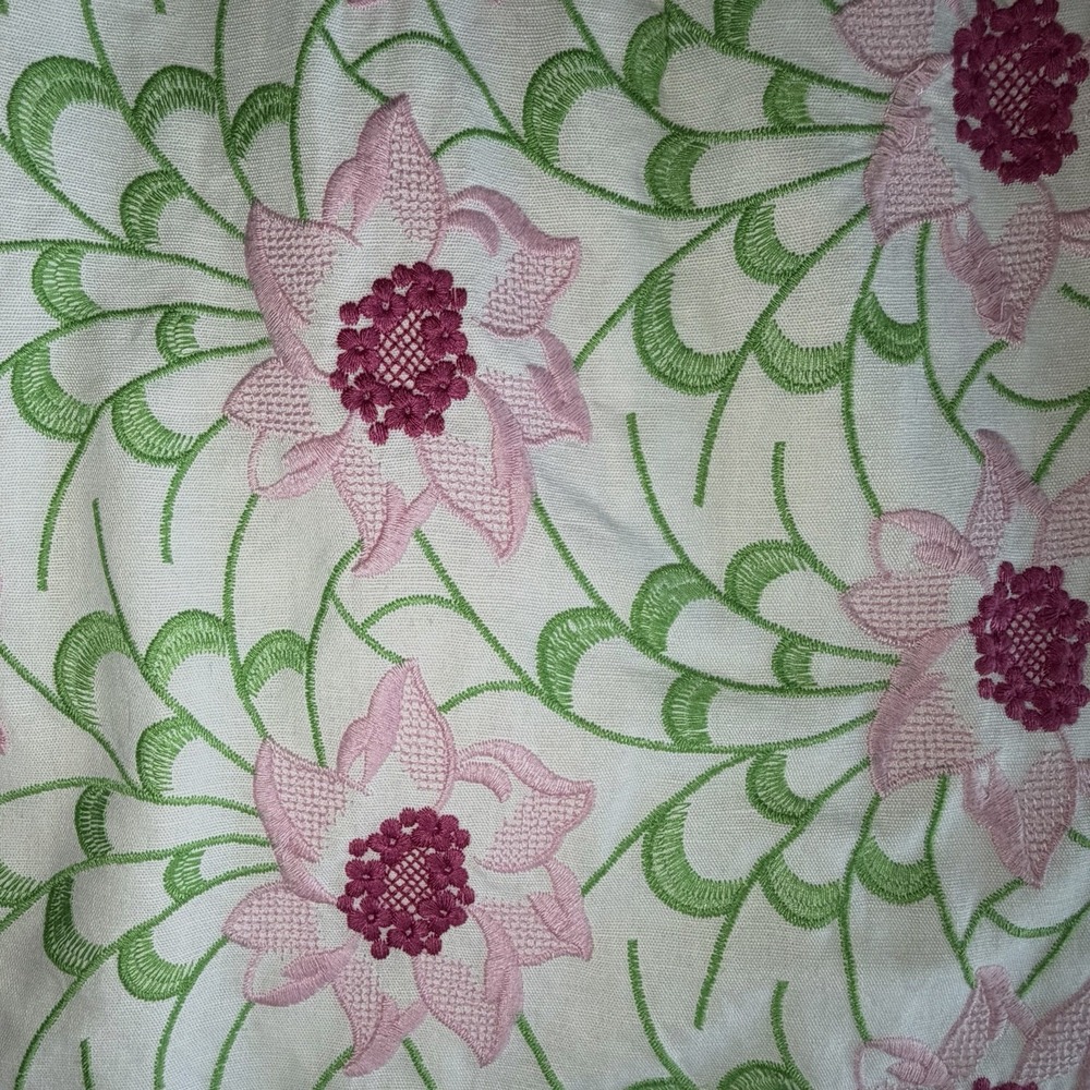 TALBOTS Embroidered Floral Shift Dress Sz 8 Garden Party Cottagecore Coquette ** - Picture 4 of 10
